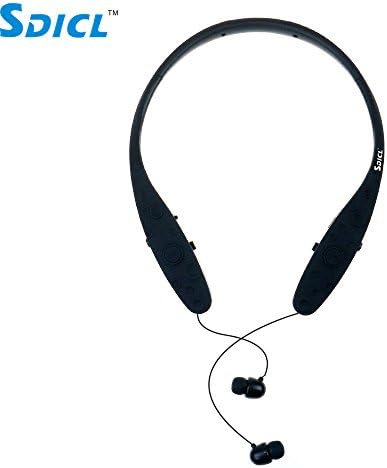 Bluetooth Headsets,Wireless Stereo Retractable Earbuds Bluetooth Headsets/Earphones/Earbuds, for iPhone/Android and other Bluetooth Device (980 BLACK)