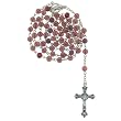 Purple Beaded Link Rosary With Virgin Mary Centerpiece and 5mm Round Beads - 27'' Necklace - 19'' Overall Length