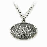 Oval Flying Spaghetti Monster Pendant - antique-silver finish