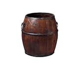 Antique Revival Small Wooden Pot-Belly Barrel