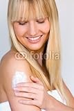 IMAGE OF Wallmonkeys Peel and Stick Wall Decals - The Woman Applying Lotion - 60