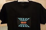 Leucht-Effekt-T-Shirt schwarz-disco Gr. L [7100]