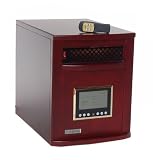 Portable Infrared Space Heater – 1500 Watt Quartz Heater – Solid Wood Cherry