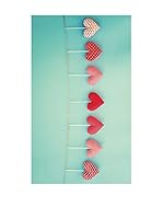 Huella deco Alfombra de Vinilo (Azul Celeste/Rojo)