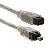 Clear IEEE 1394 Firewire 800 to Firewire 400 Cable, 9 Pin/4 Pin Male / Male - 3 FT