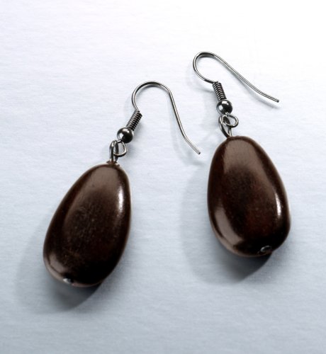 Wooden Pebble Earrings