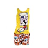 Mickey Mouse 2pc Pajama Set Shorts & Tank Top Cotton Comic Strip Print