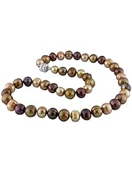 Sterling Silver Multi-Brown Cultured Freshwater Pearl Necklace