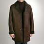 BGSD Men's Himalayan Shearling Long Coat - Distressed Brown - XX-Large