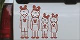 6in X 5.4in Brown -- Mickey Mouse Disney 2 Kids Stick Family Stick Family Car Window Wall Laptop Decal Sticker