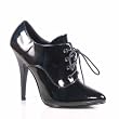 5 Inch Womens Sexy Shoes High Heeled Oxford Lace Up Pump Shoes Black Patent