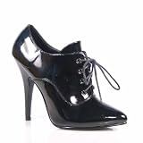 5 Inch Womens Sexy Shoes High Heeled Oxford Lace Up Pump Shoes Black Patent