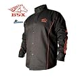 BSX BX9C Black W/ Red Flames Cotton Welding Jacket - XL Best Price