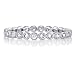 Sterling Silver Round Bezel Cubic Zirconia CZ Eternity Ring - Women's Engagement Wedding Band Ring Size 8