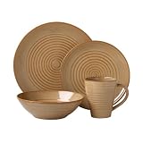 Pfaltzgraff Taupe Pointe 16-Piece Dinnerware Set, Service for 4
