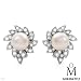 Mikimoto 18K White Gold Pearl and 0.61 CTW Color F VVS2 Diamond Ladies Earrings. Length 18 mm. Total