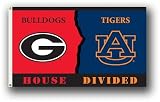 BSI Georgia Bulldogs / Auburn Tigers House Divided 3X5 Flag