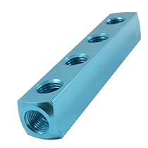 uxcell® Pneumatic 4 Way Air Hose Inline Manifold Block Splitter
