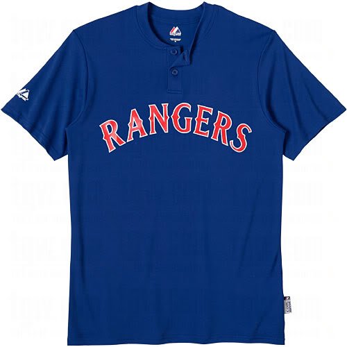Texas Rangers Two Button Officially Licensed MLB Jersey Youth Large