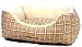 AlphaPooch Cuddler Rectangular Bolster Dog Bed, Red and Tan Plaid Fabric with Fleece, Medium