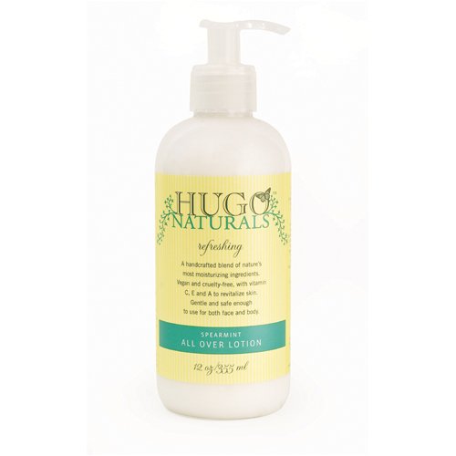 Hugo Naturals Body Lotion, Spearmint , 12-Ounce Bottle (Pack of 2)