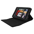 MiniSuit Leather Case Cover Vintage Executive Folio Multi-Angle Stand Accessory for Amazon Kindle Fire - Black