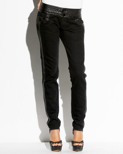 bebe Leatherette Trim Tuxedo Jean product image