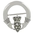 Sterling Silver Created Marcasite Claddagh Pin
