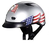 DOT Silver Eagle American Flag Half Helmet - Size : Small