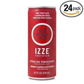 IZZE Fortified Sparkling Juice, Pomegranate, 8.4-Ounce Cans (Pack of 24)
