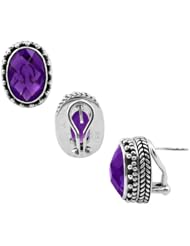 Sterling Silver Earring With Amethyst
