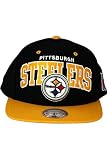 Mitchell & Ness Pittsburgh Steelers Flat Brim Snap Back Hat Adjustable