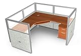 Rize 1x1 Workstation (Beige / Cherry)