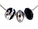 Pandora Style Charm Bead Set (Z427) Murano Style and Faceted Glass (Fits Troll too) ~ Silver & Black