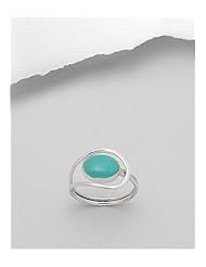 Turquoise (Light Green) Reconstructed stones Ring In 92.5 Sterling Silver