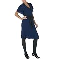 Alice Temperley Crepe Wrap Dress - Navy Voyage/ Ebony