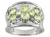 1.63CTW PERIDOT PLATINUM OVER STERLING SILVER SADDLE DESIGN RING