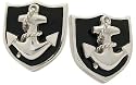 Anchor on Black Enamel, Maritime Cufflinks, Sterling Silver, Handmade