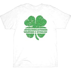 St. Patrick's Day Striped Shamrock Clover Vintage Adult T-shirt Tee