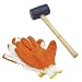 Rubber Mallet and Gloves Set