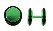 Anodized Light Green Stainless Steel Fake Plug - 8mm - 16G wire - Sold as a Pair