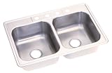 Revere Puritan 33-by-22-by- 7 Inch Double Bowl Stainless Steel Kitchen Sink