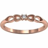 14K Rose Gold Diamond Heart Promise Ring - 0.03 Ct.
