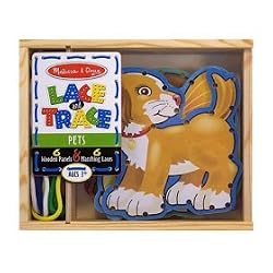 Melissa and Doug Lace and Trace Pets Preschool Lacing Cards Fine Motor Toy