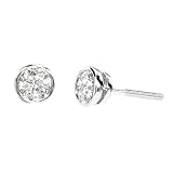 14k White or Yellow Gold Bezel-Set Stud Earrings (1 cttw, H-I Color, I1 Clarity)
