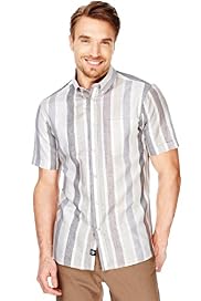 Blue Harbour Linen Blend Wide Striped Shirt