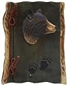 Rustic Wood-Carved Black Bear Photo Album (Real Wood), 5x7, 8-inch