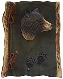 Rustic Wood-Carved Black Bear Photo Album (Real Wood), 5x7, 8-inch