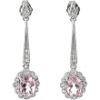 14K White Gold Morganite and Diamond Earrings