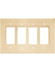 Home Improvement: Brainerd 65172 Wood Square Quad Decorator Wall Plate / Switch Plate / Cover - BRAINERD